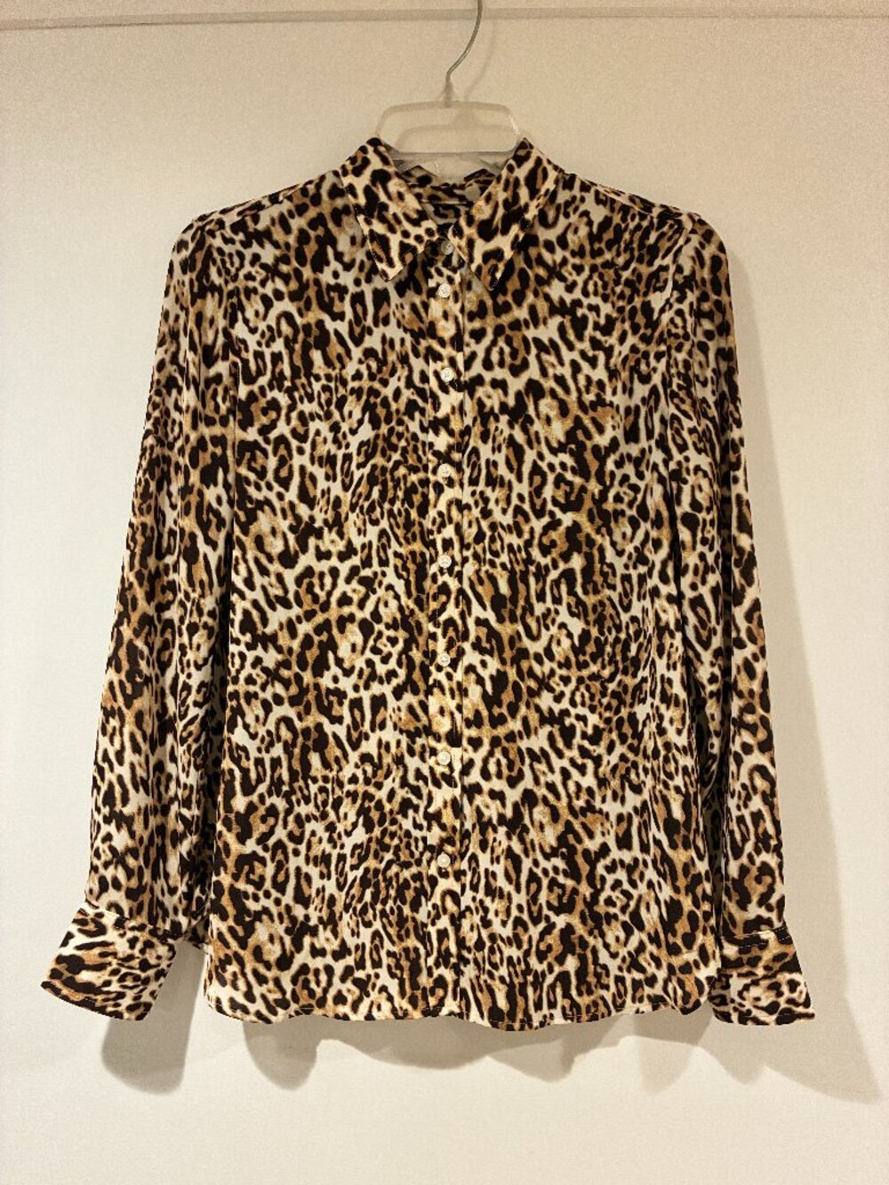 Banana Republic Dillon Classic Fit Leopard Print Blouse XS